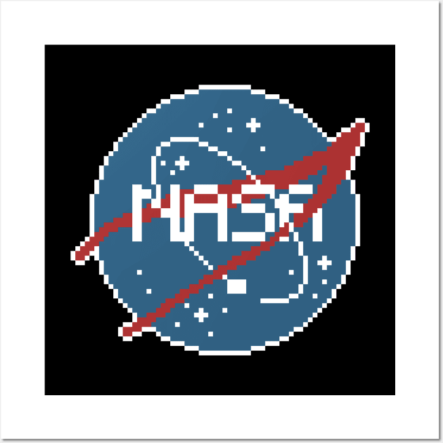 nasa logo pixel art Wall Art by pixel eats sugar